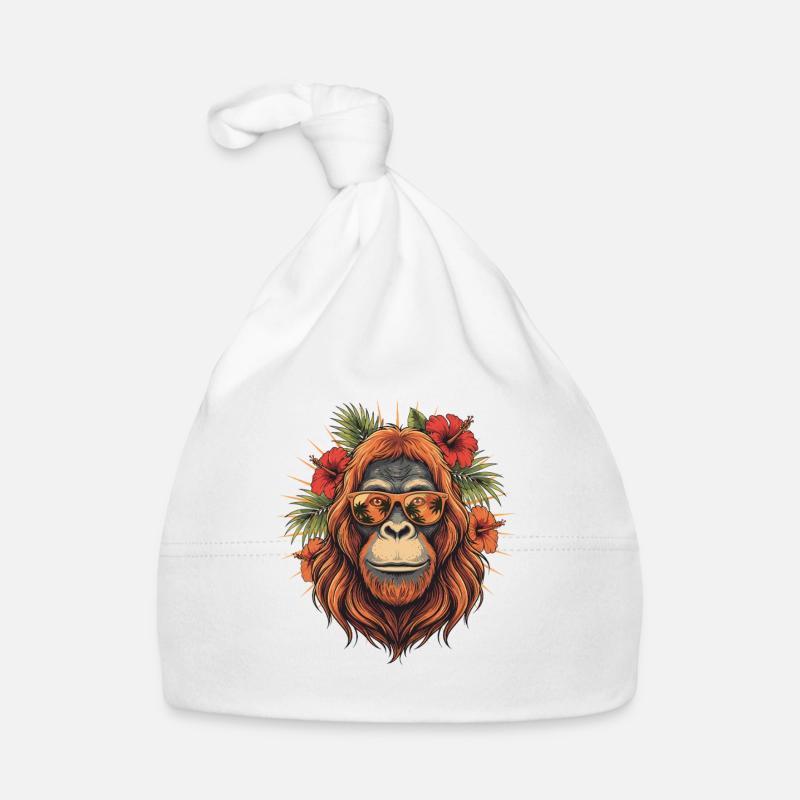 Orang-outan tropical avec lunettes de soleil Bonnet bio Bébé
