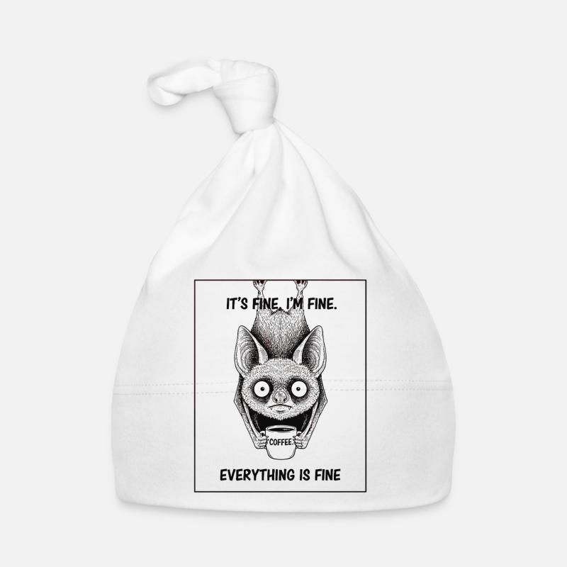 Its Fine Im Fine Coffee Bat Humor Organic Baby Cap