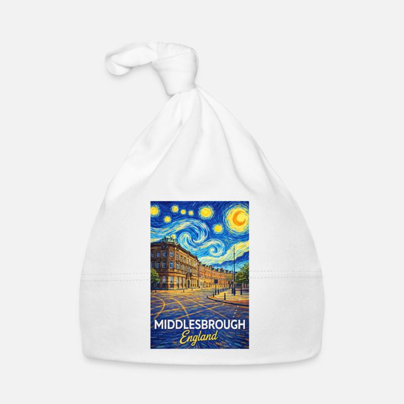 Middlesbrough England Cityscape Star Style Organic Baby Cap