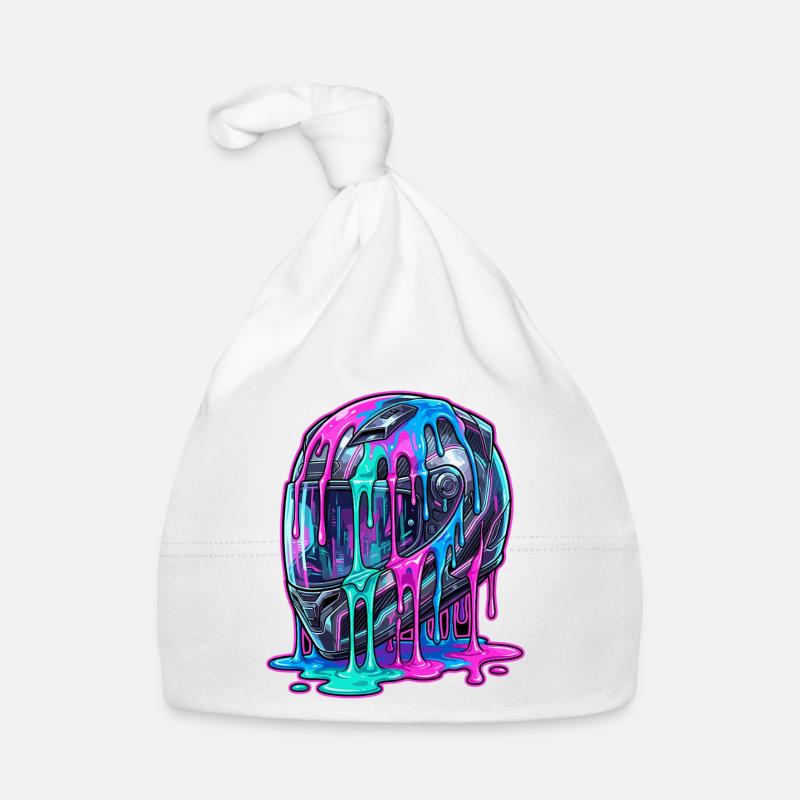 Abstract helmet with color flow Organic Baby Cap