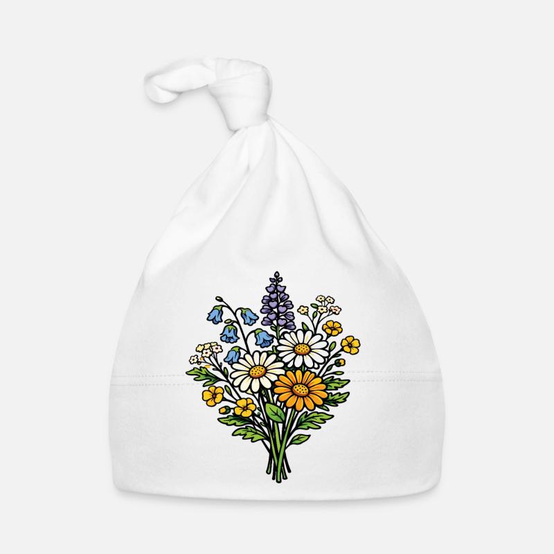 Wildblumenstrauß Baby Bio-Mütze