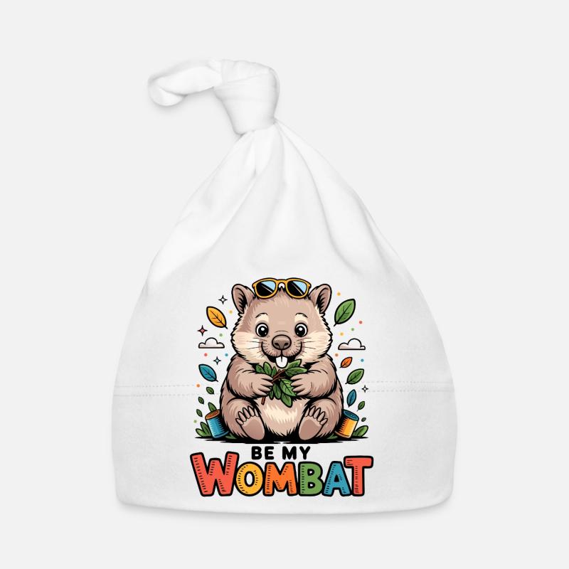 Wombat avec feuilles et lunettes de soleil Bonnet bio Bébé