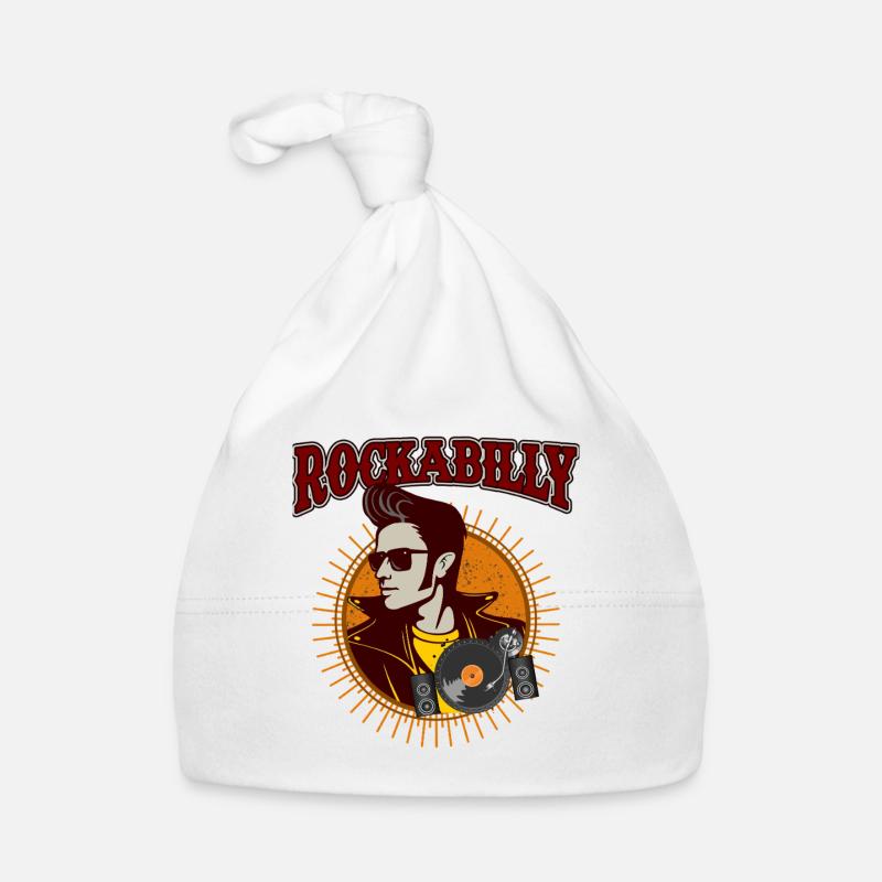 Graphique de vinyle de musique rétro rockabilly Bonnet bio Bébé