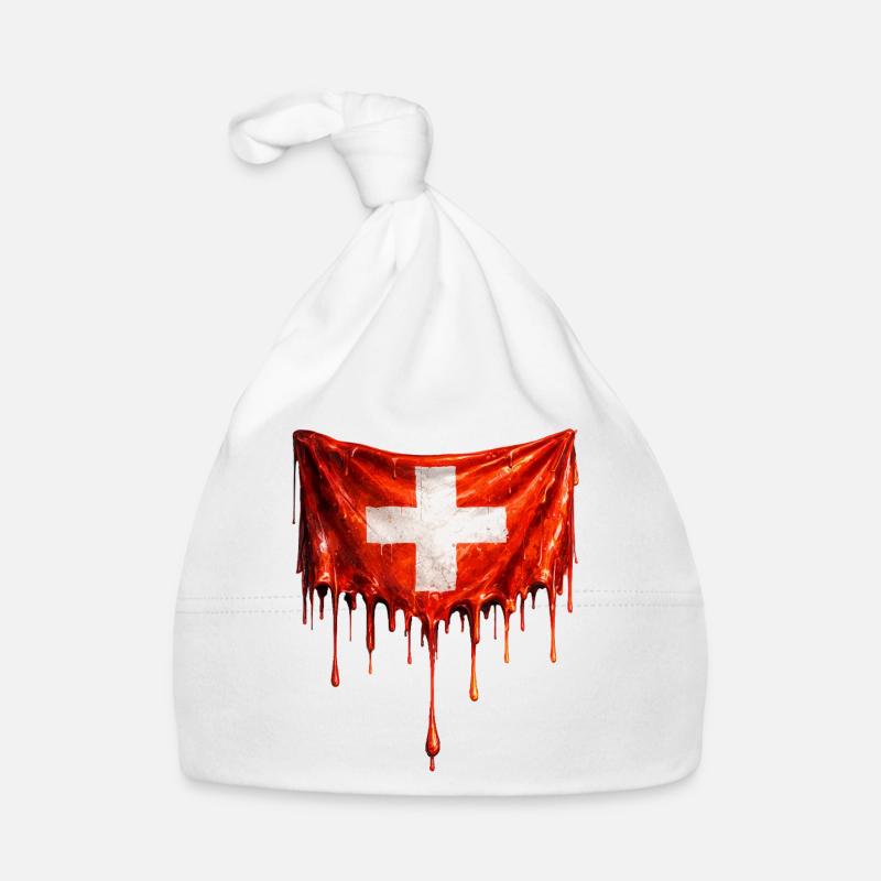 Drapeau suisse dégoulinant Bonnet bio Bébé