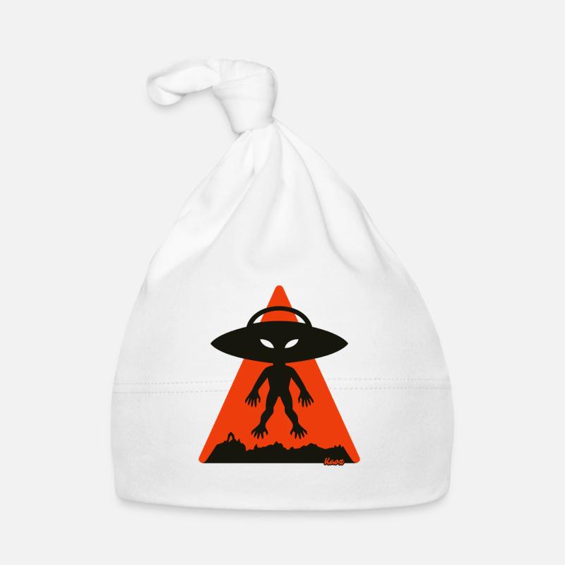 Alien Shadow Under Orange Triangle Organic Baby Cap