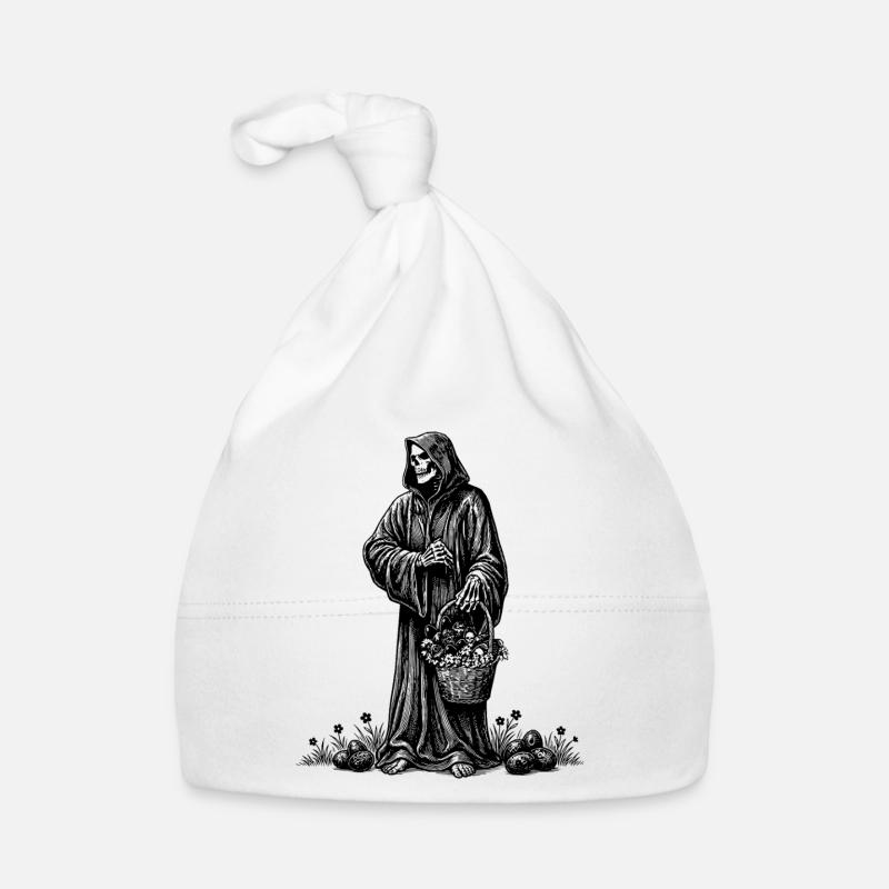 Panier de Pâques de la Figure de la Mort, Œufs cachés, herbe Bonnet bio Bébé