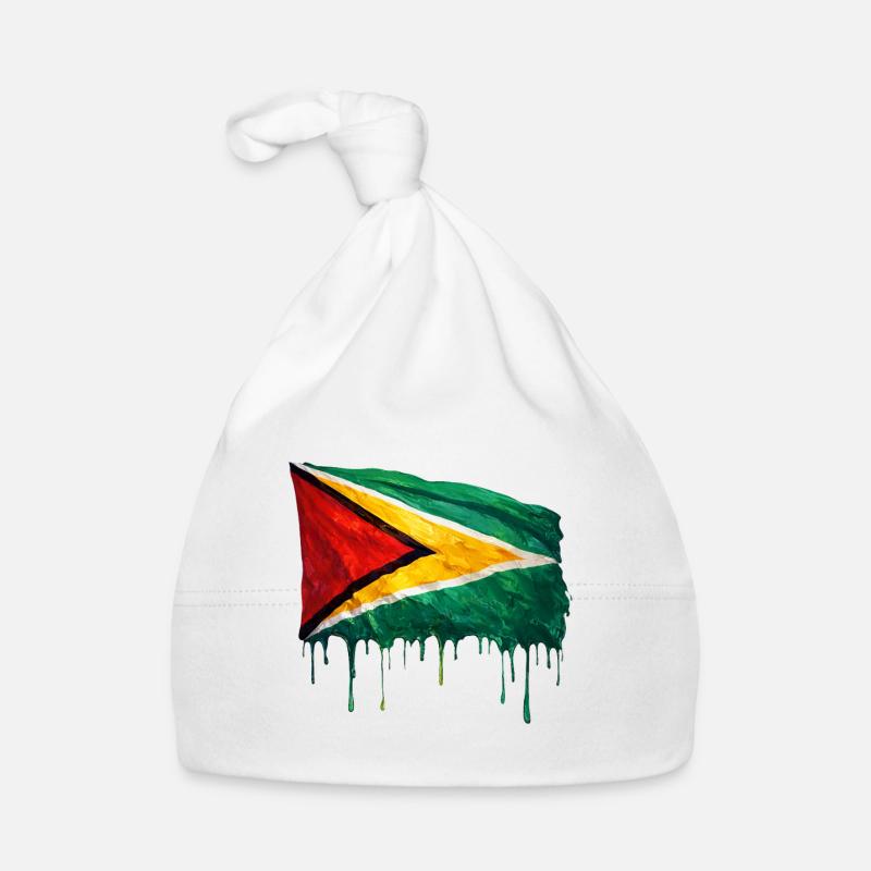 Art de la chute du drapeau du Guyana Bonnet bio Bébé