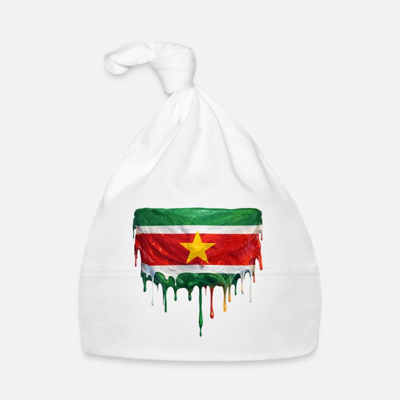Art de la chute du drapeau du Suriname Bonnet bio Bébé