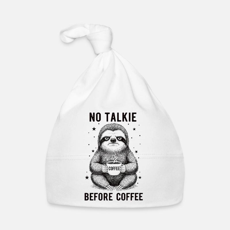 Pas de conversation devant le paresseux amateur de café Bonnet bio Bébé