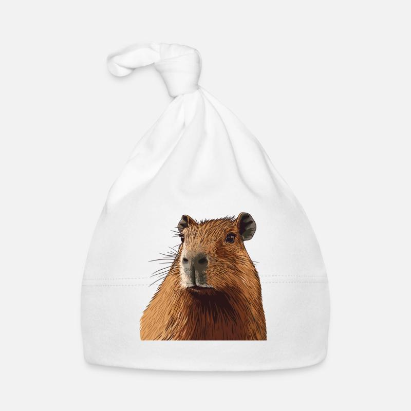 Portrait câlin de Capybara Bonnet bio Bébé