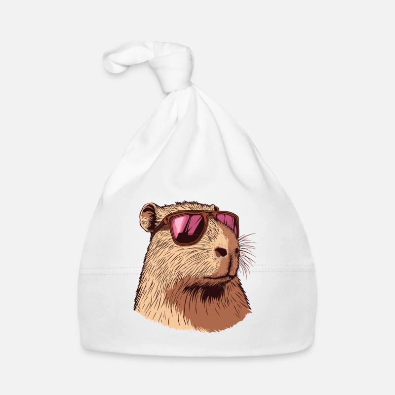 Capybara mit Pinker Sonnenbrille Baby Bio-Mütze