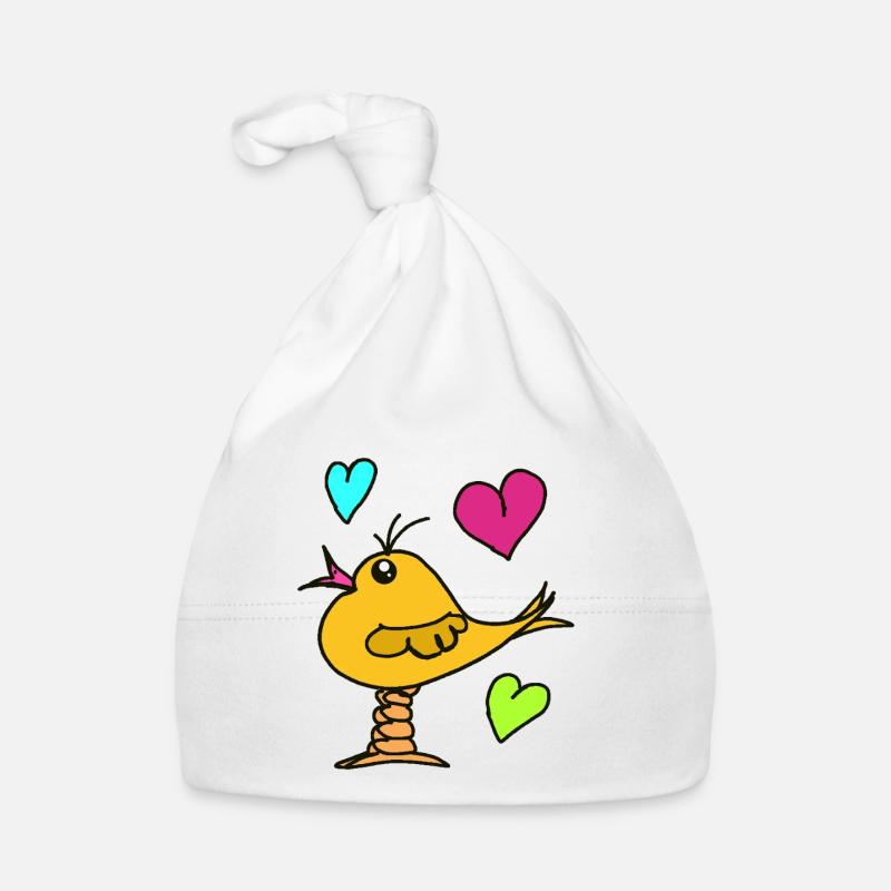 Vogel Herz Comic Vögel lustig Baby Bio-Mütze