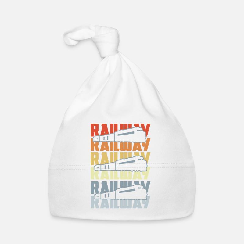 Vintage Railroad Organic Baby Cap