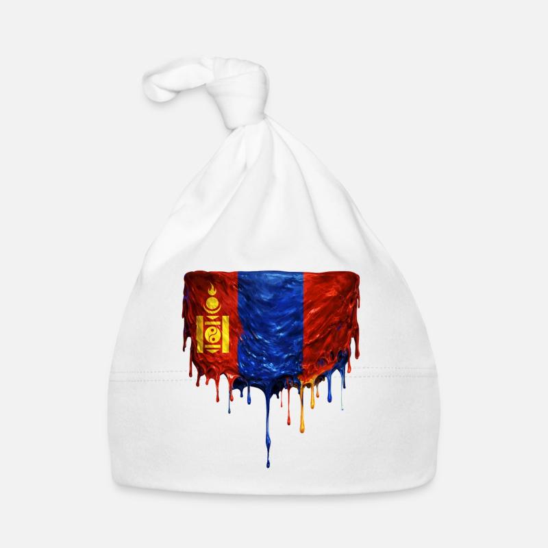 Chute du drapeau mongol Bonnet bio Bébé