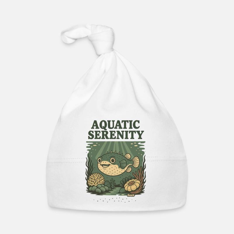 Aquatic Serenity Puffer Fish Organic Baby Cap