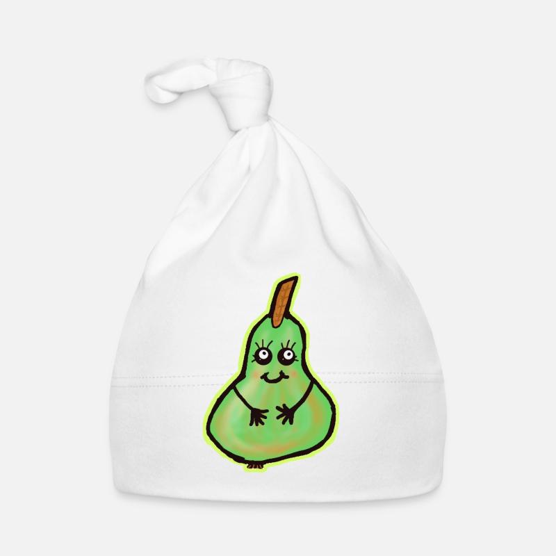 Kawaii pear with friendly face Organic Baby Cap
