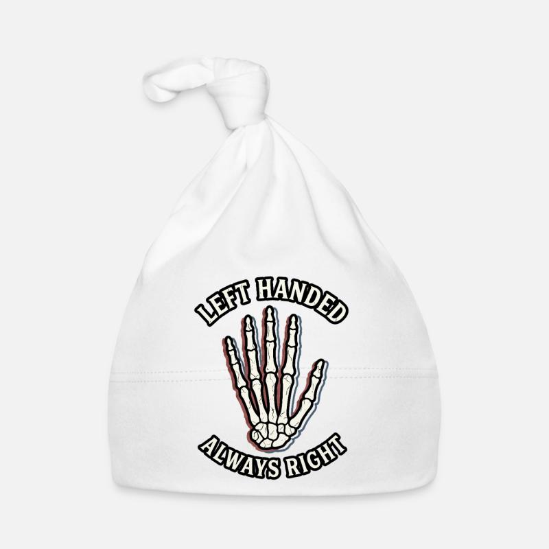 Left Handed Always Right Skeleton Hand Organic Baby Cap