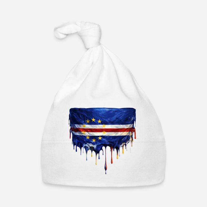 Cape Verde Tropfende Flaggenkunst Baby Bio-Mütze