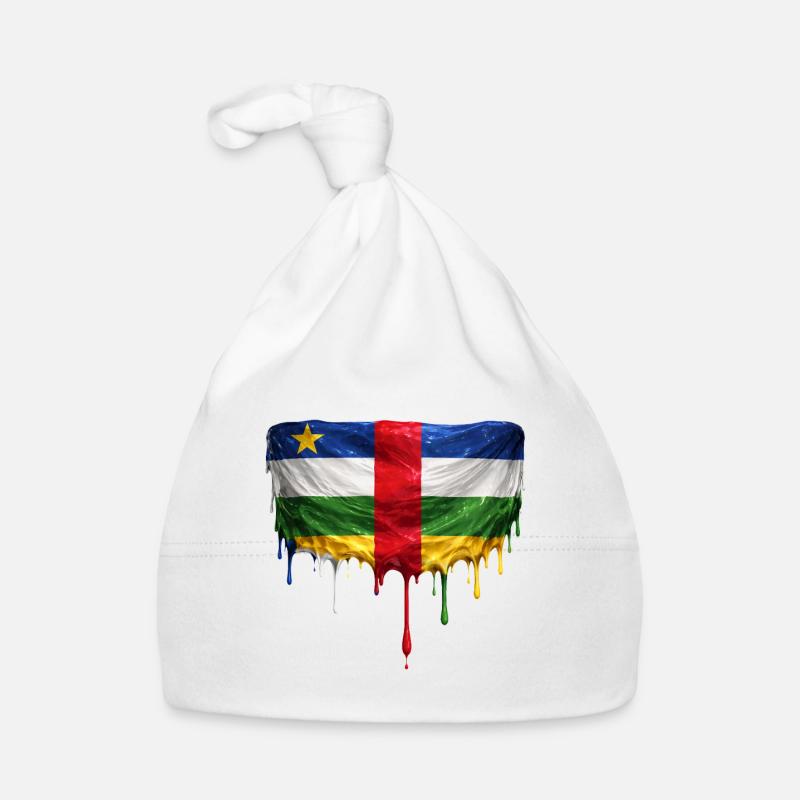 Central African Republic Flag Drop Palette Organic Baby Cap
