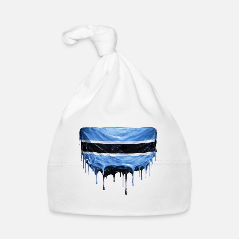 Botswana Flag Drop Art Organic Baby Cap