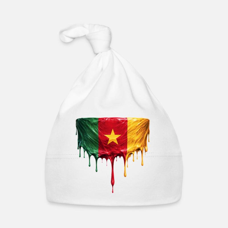 Cameroon Drop Flag Art Organic Baby Cap