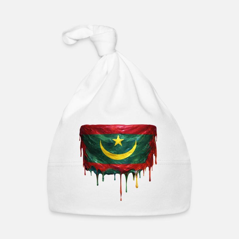 Drapeau de la Mauritanie dans l’art en chute Bonnet bio Bébé