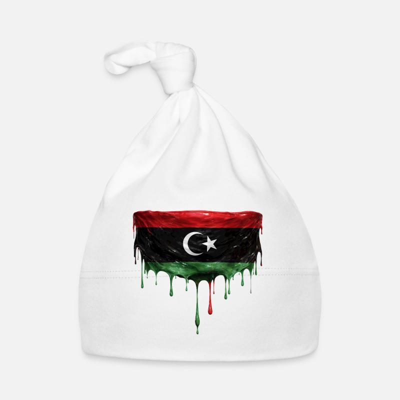 Conception de la chute du drapeau libyen Bonnet bio Bébé