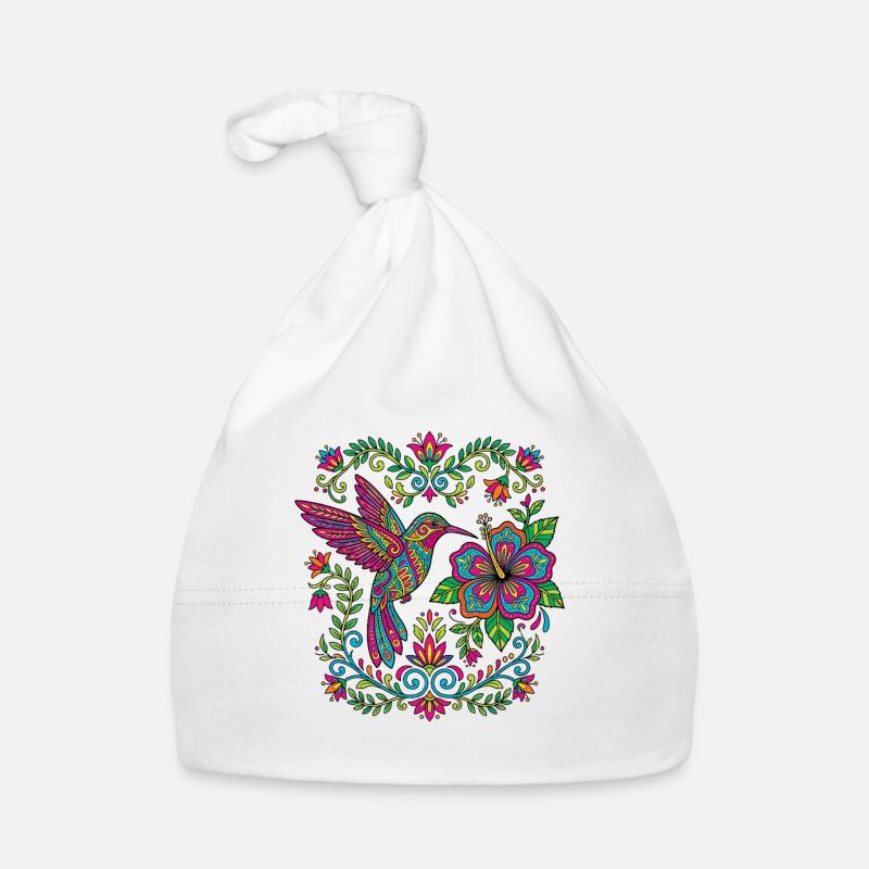 Fleurs Alebrije Colibri mexicain Bonnet bio Bébé