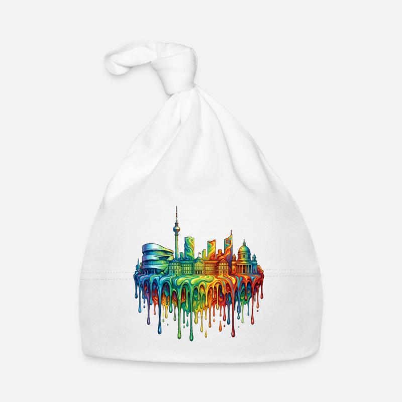 Stuttgart with colourful gradient Organic Baby Cap
