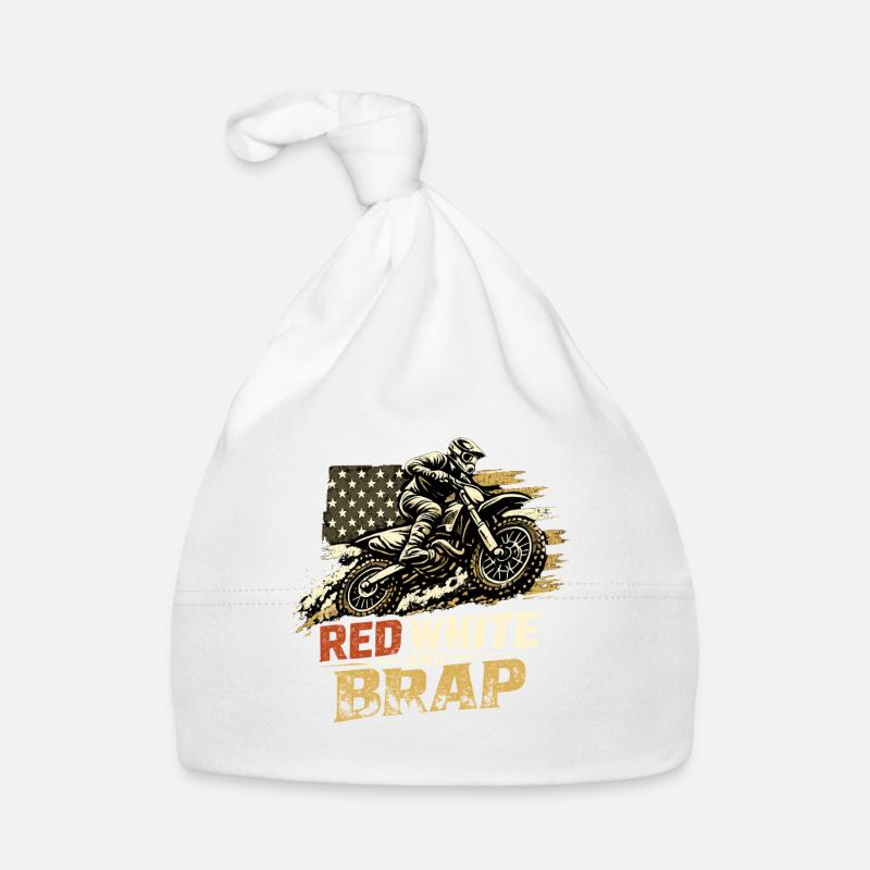 Red White Brap Organic Baby Cap
