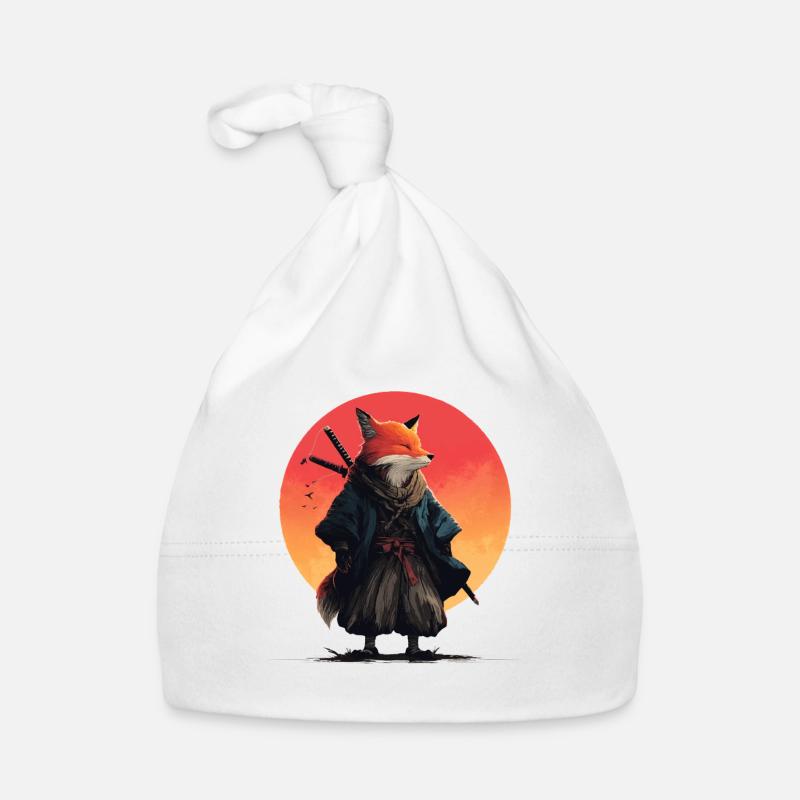 Fox Samurai at Sunset Organic Baby Cap