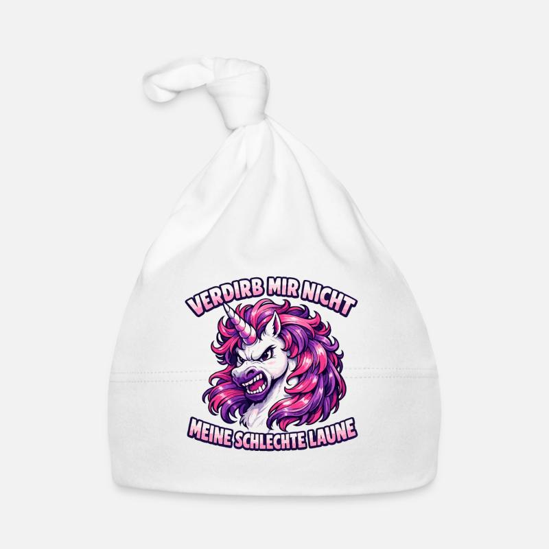 Verdirb mir nicht meine schlechte Laune Einhorn Baby Bio-Mütze