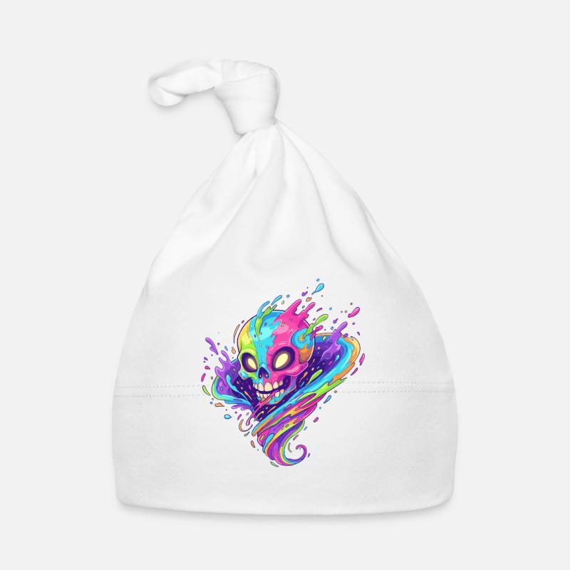 Bourdonnement de couleur crâne néon Bonnet bio Bébé
