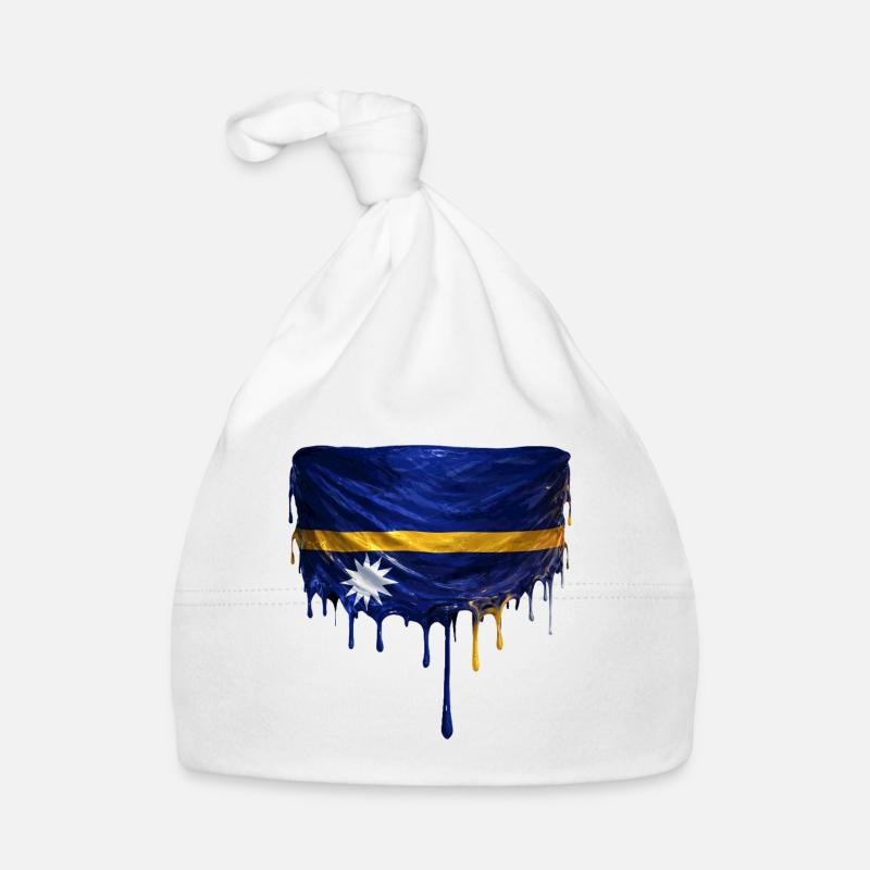 NauruFlag Drop Art Organic Baby Cap