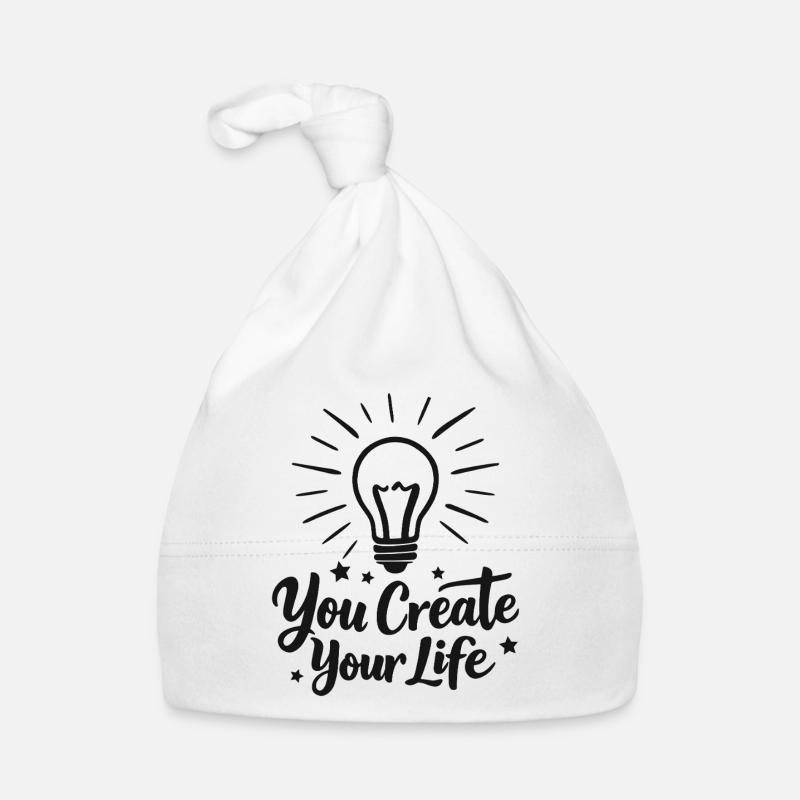 You Create Your Life Light Bulb Inspiration Organic Baby Cap