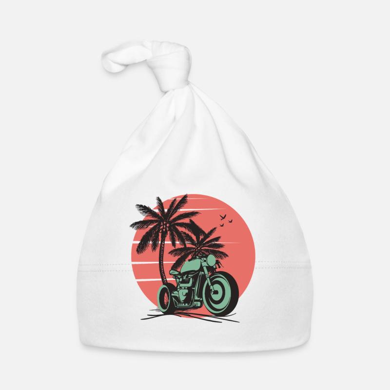 Attraction rétro à moto Sunset Palm Bonnet bio Bébé