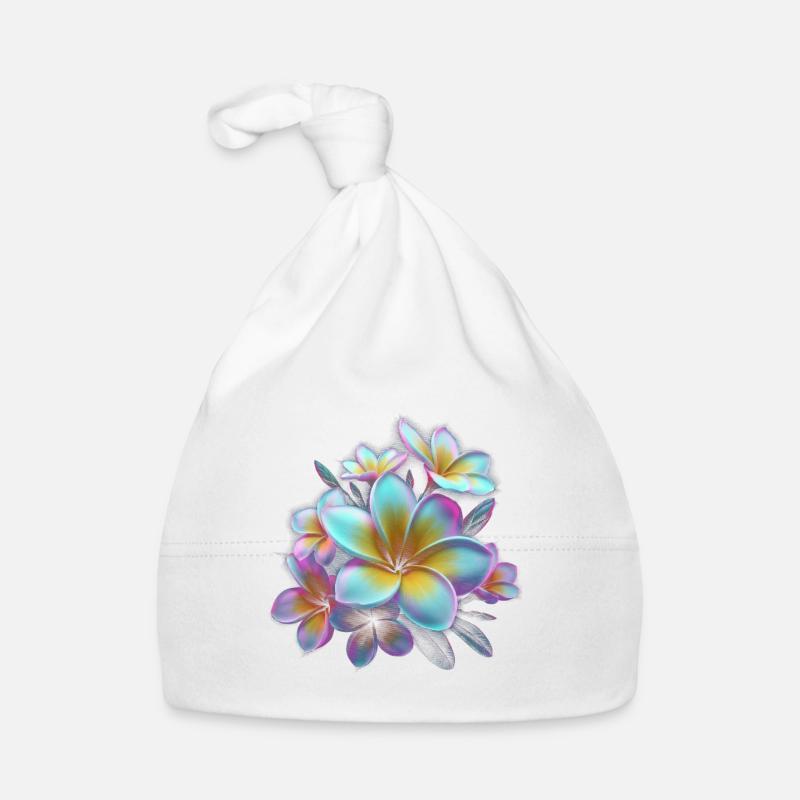 Regenbogen Plumeria Farbexplosion Baby Bio-Mütze