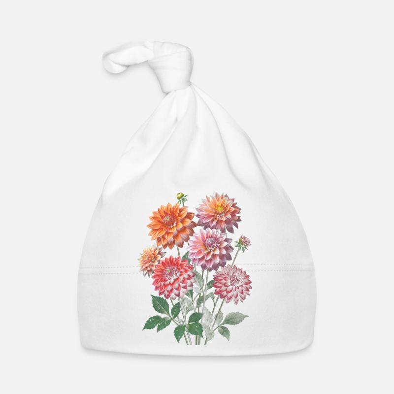 Collection colorée de fleurs de dahlia Bonnet bio Bébé