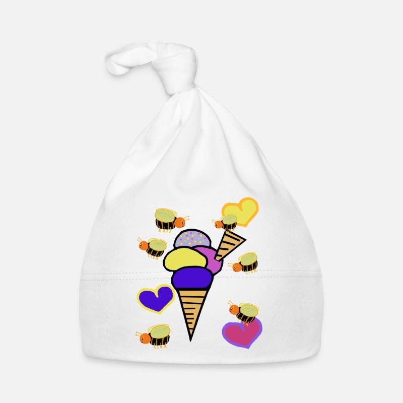 Retro Eis Eiskrem Eiscreme Bienen Baby Bio-Mütze