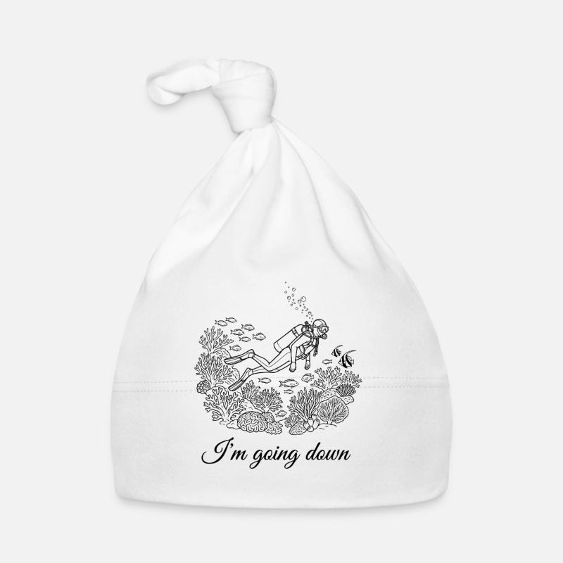Drapeau de plongée sous-marine descendant rétro Bonnet bio Bébé