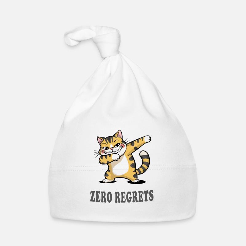 Zero Regrets : design sarcasme de chat drôle Bonnet bio Bébé