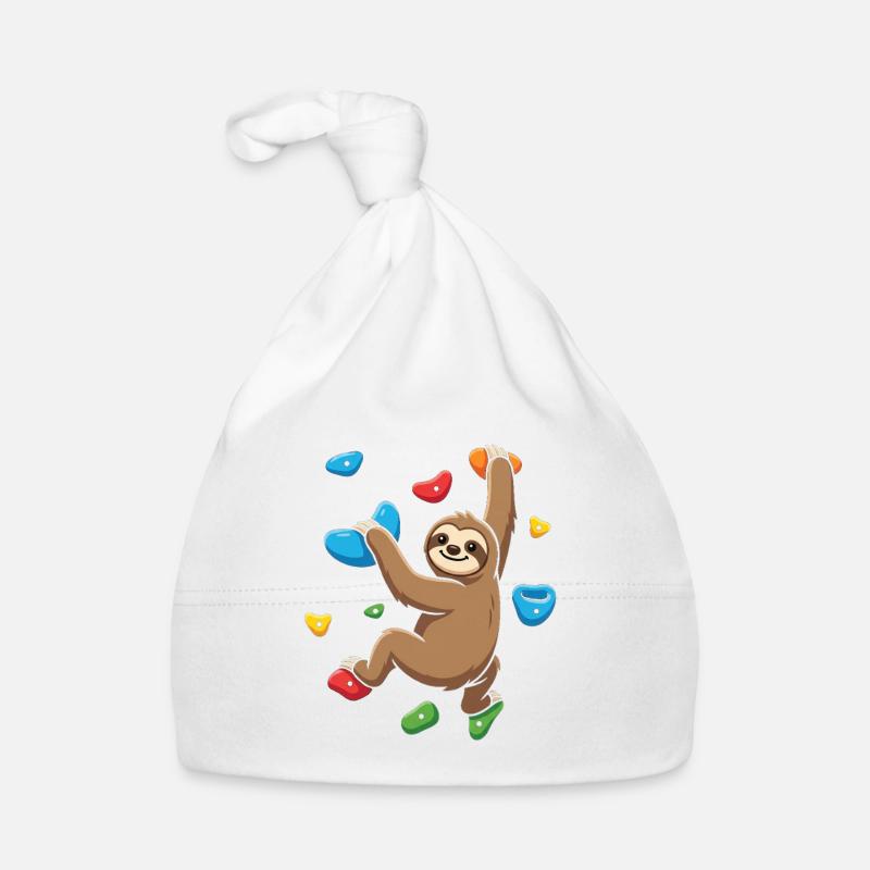 Climbing Sloth Cute Bouldering Rock Climber Organic Baby Cap