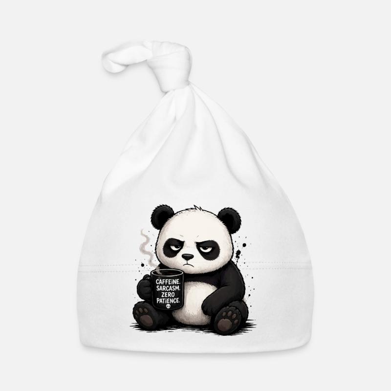 Kaffeepanda mit Sarkasmus Baby Bio-Mütze