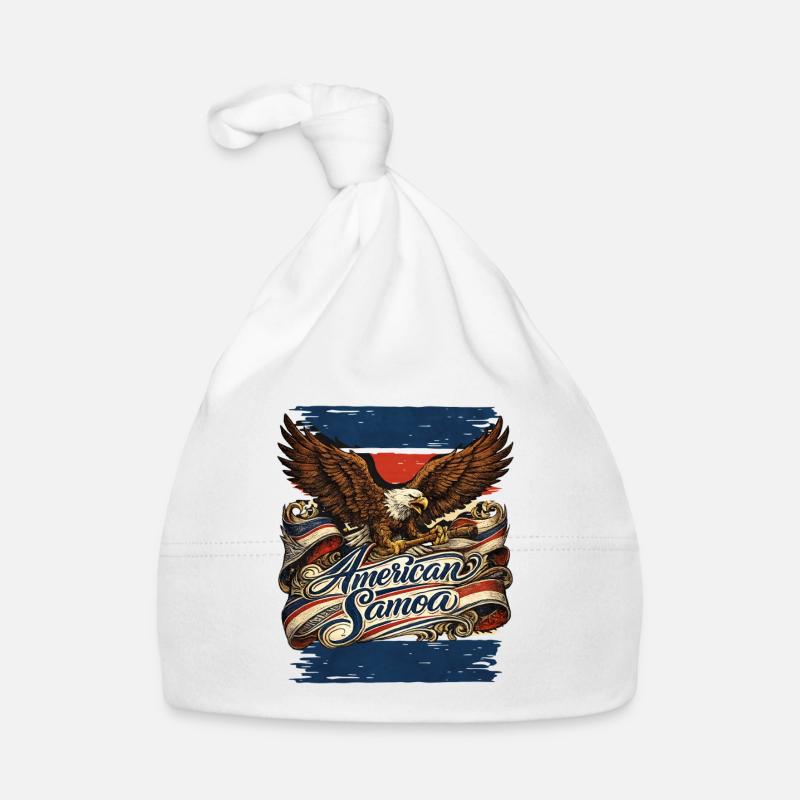 Aigle sur ruban de drapeau Samoa américaines Bonnet bio Bébé