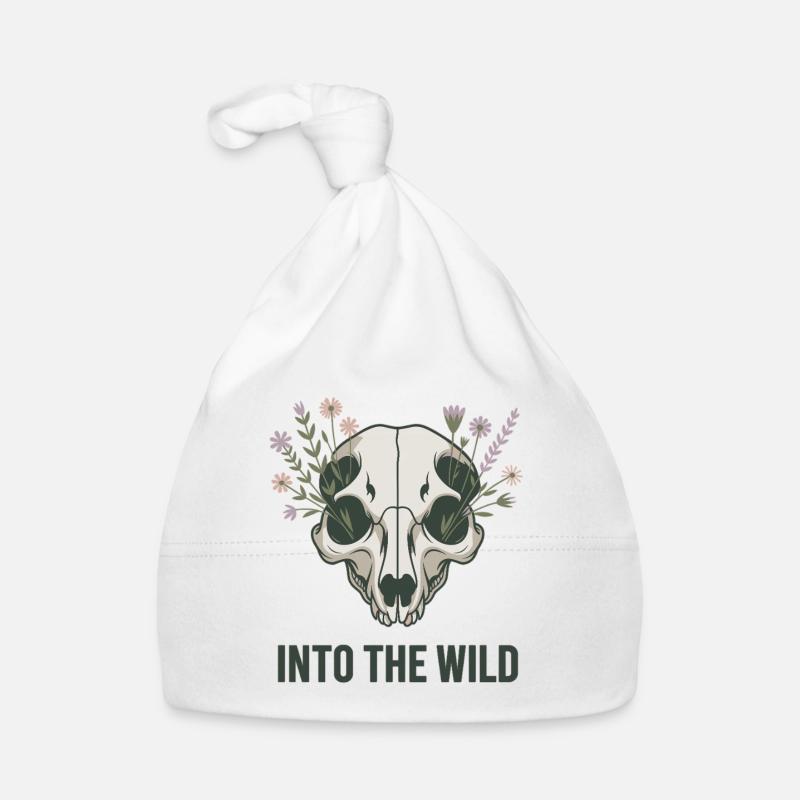 T-shirt Wilderness avec un crâne fleuri Bonnet bio Bébé