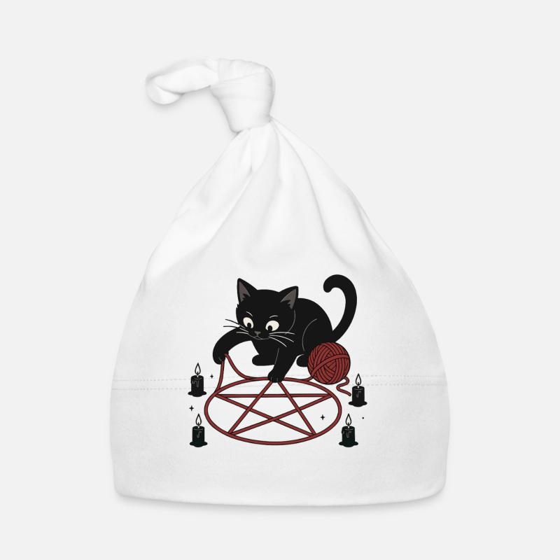 Chat dans le pentagramme Bonnet bio Bébé