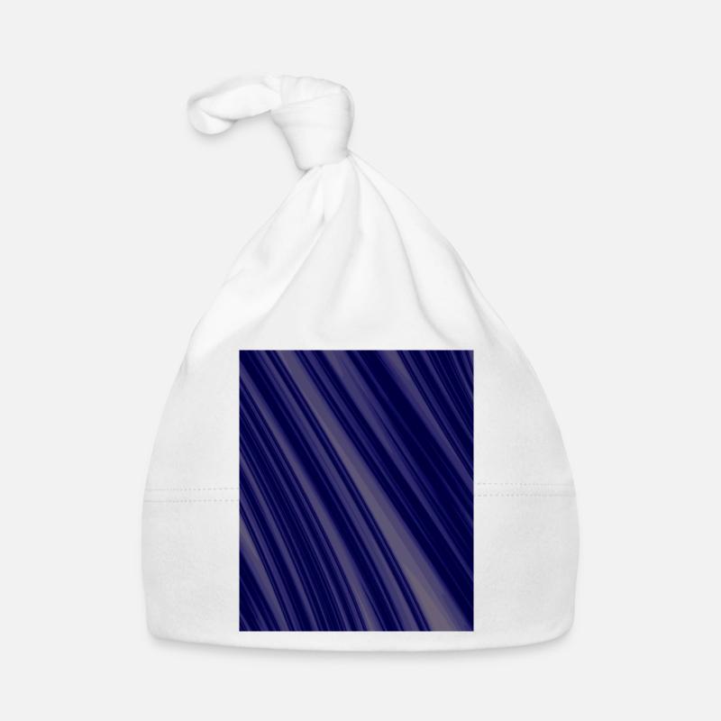 Navy Diagonale Strukturen Baby Bio-Mütze