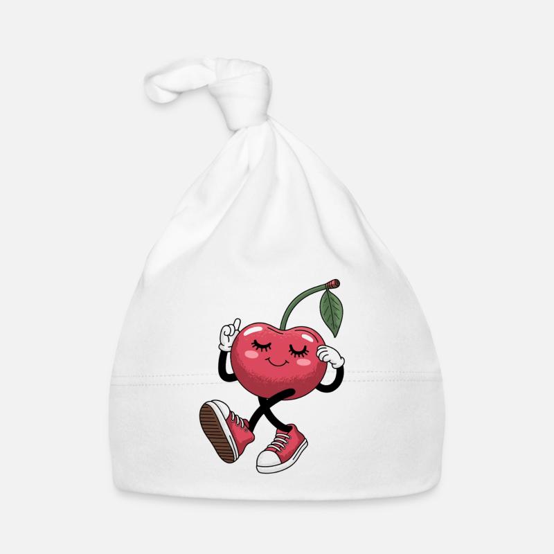 Dancing cherry with sneakers cheerful Organic Baby Cap
