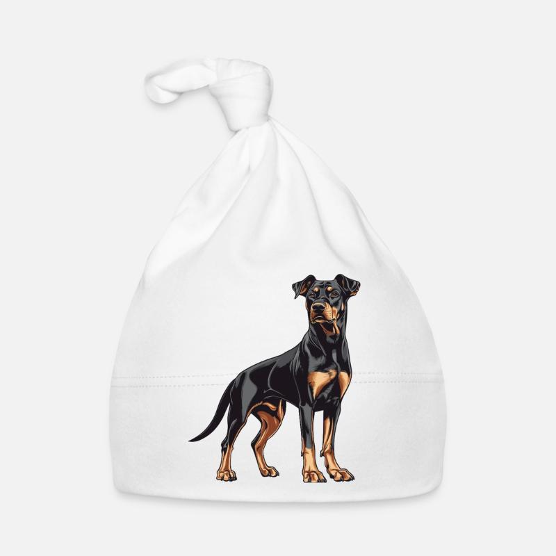 Élégance de l’Illustration du Doberman Bonnet bio Bébé