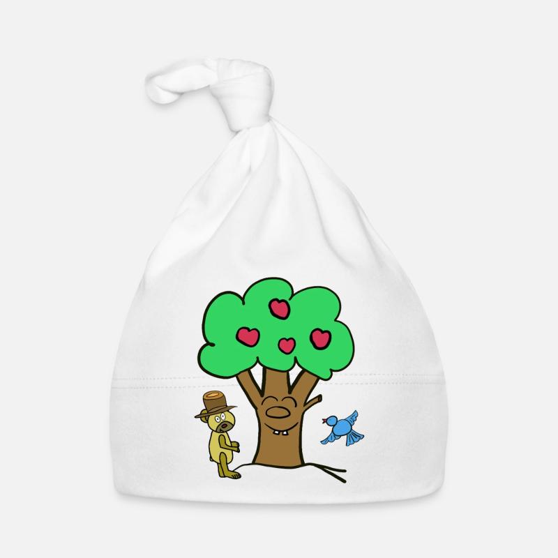 Apfelbaum Baum Teddybär Sommer Kind Baby Bio-Mütze